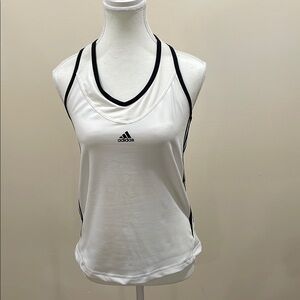 Adidas White Tank with Black Accents